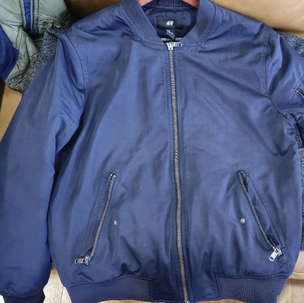 Men's H&M Navy Blue Bomber Jacket